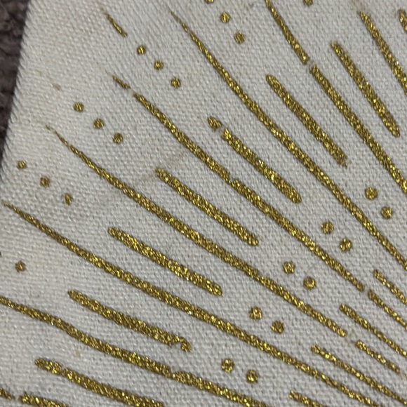 Free With $25 Purchase-Cloth ZipTop Pouch-Cream/Gold Glitter-9.5x7 - Picture 5 of 11